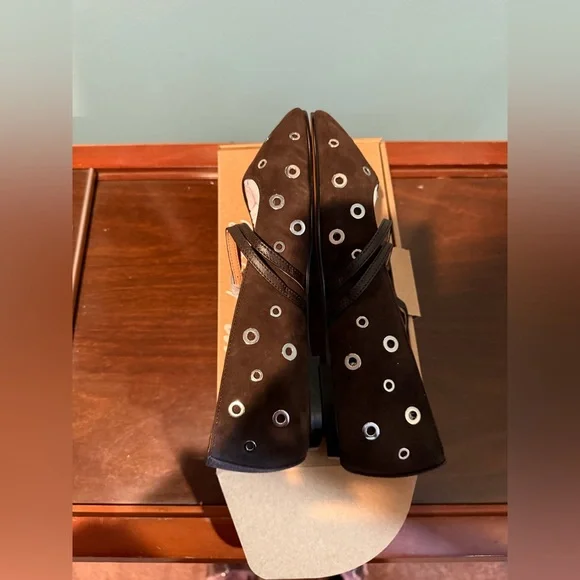 Madewell Double Strap Ballet Flats Brown Flats with Grommet Detail Size 8 NWT - Picture 8 of 9